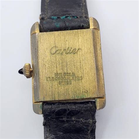 18k gold cartier watch|Cartier 18k gold electroplated swiss.